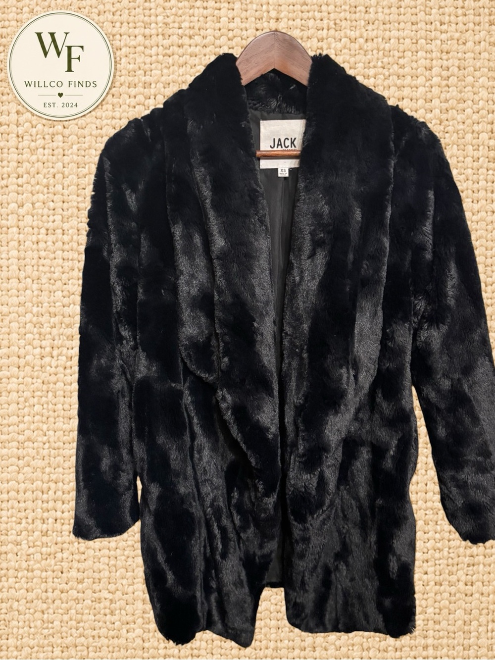 Jack by BB Dakota Black Faux Fur Coat Women’s XS